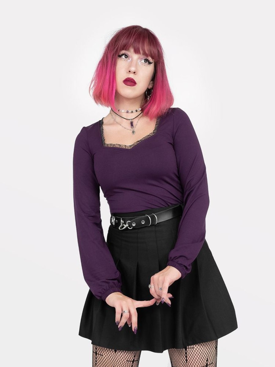 Clothes SKYDANCE | Freya Purple Frill Top