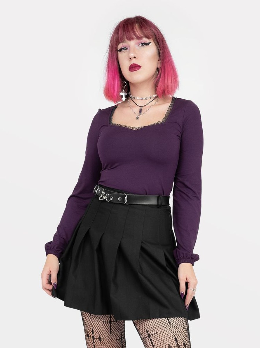 Clothes SKYDANCE | Freya Purple Frill Top