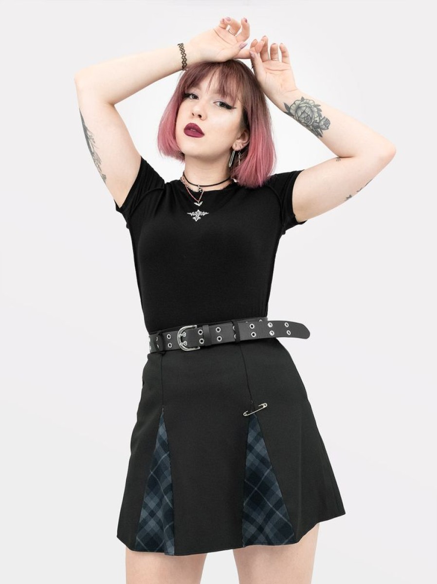 Clothes SKYDANCE Mini Skirts | Oddity Mini Plaid Splits Skirt