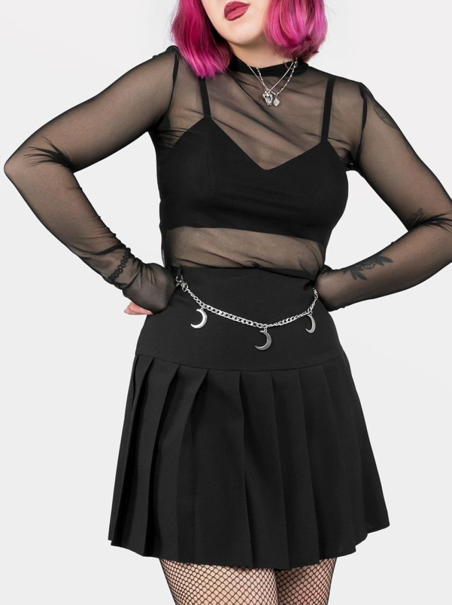 Clothes SKYDANCE | Black Mesh Top