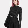 Clothes SKYDANCE | Mori Black-Grey Striped Turtleneck