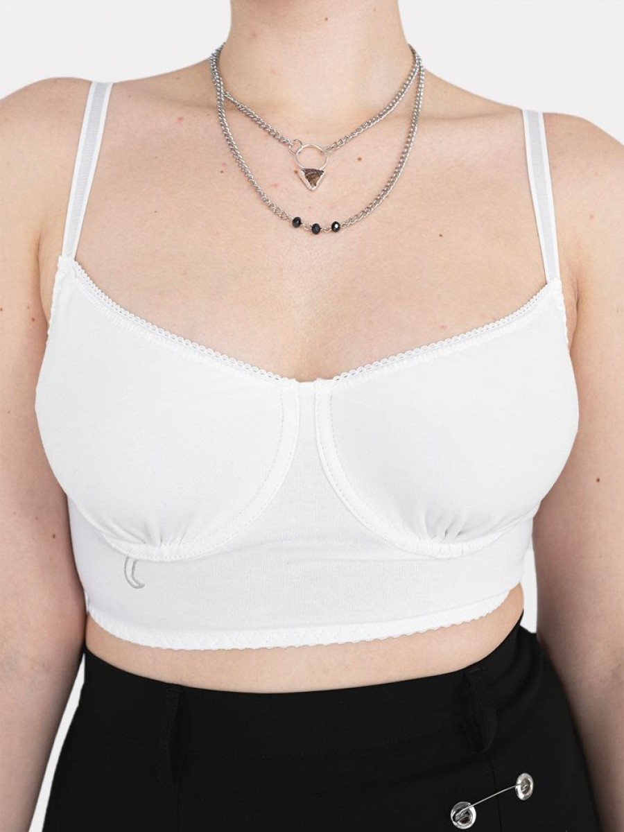 Clothes SKYDANCE | Selene Organic Cotton White Wired Bra