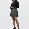 Clothes SKYDANCE Mini Skirts | Tall Green Plaid Tennis Belt Skirt