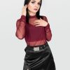 Clothes SKYDANCE | Burgundy Mesh Top