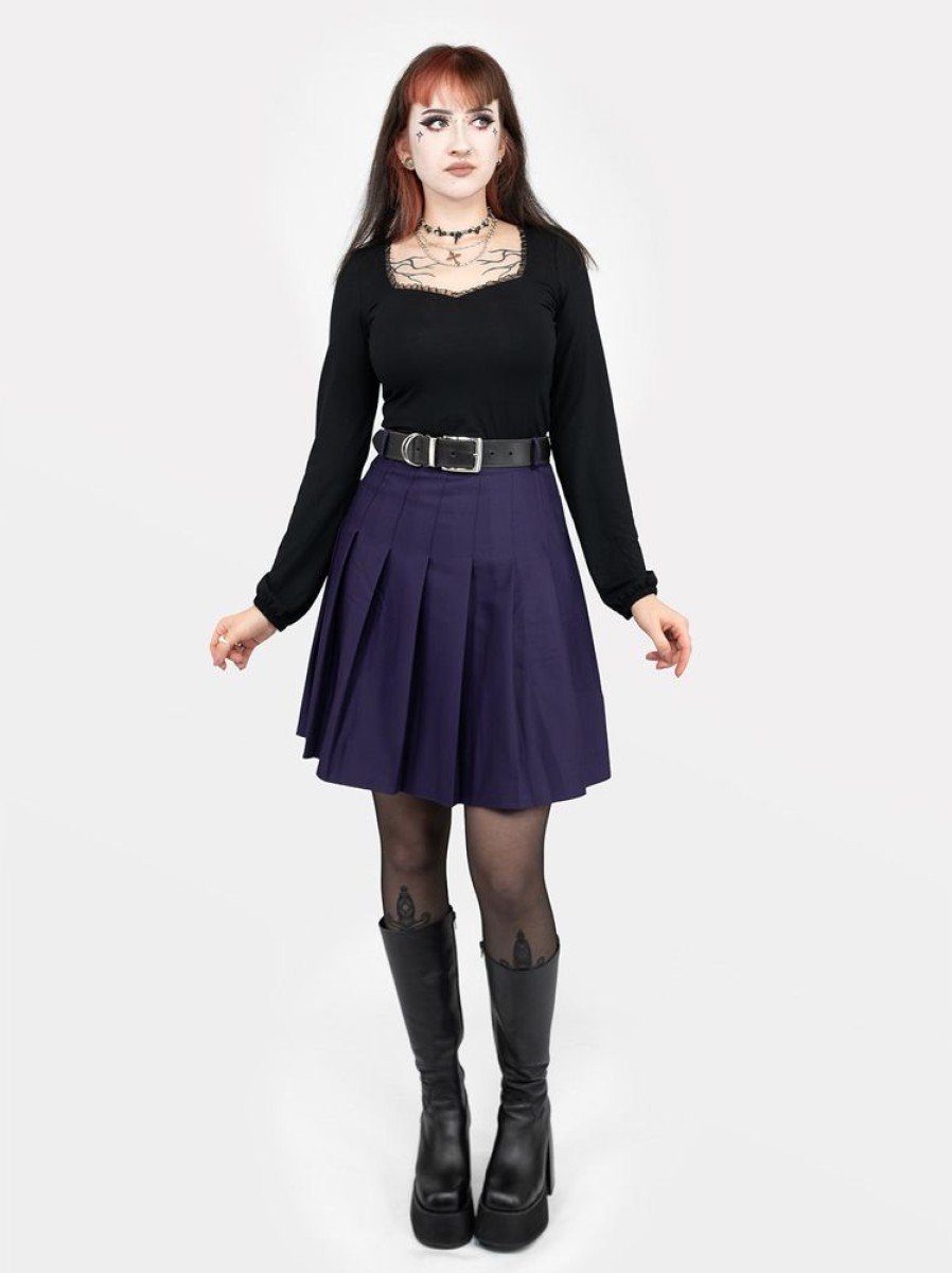 Clothes SKYDANCE Skirts For Tall People | Tall Purple Tennis Belt Skirt