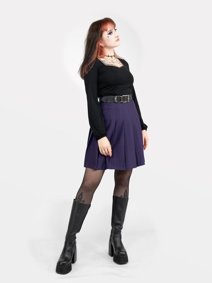 Clothes SKYDANCE Skirts For Tall People | Tall Purple Tennis Belt Skirt