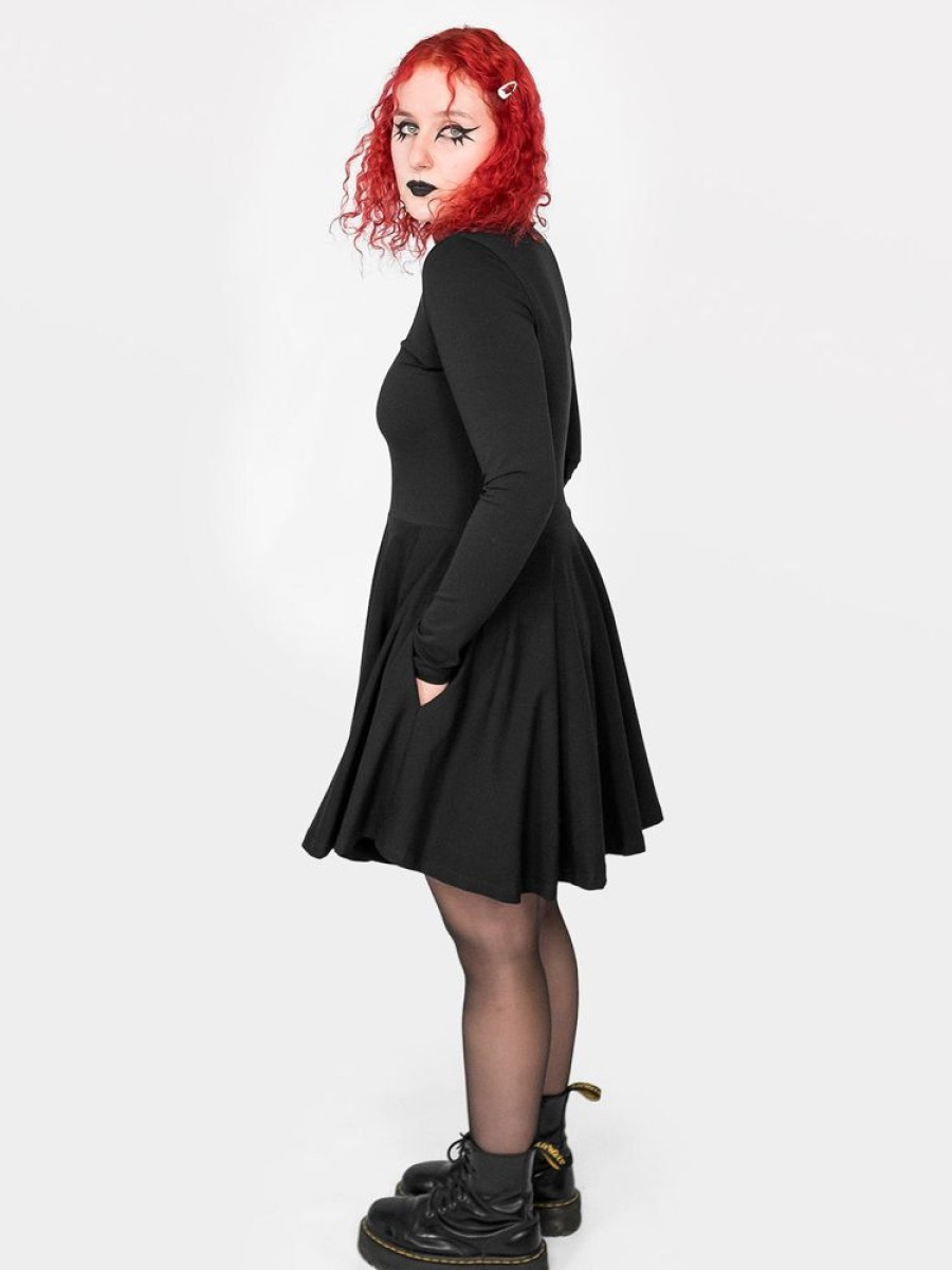 Clothes SKYDANCE | Eris Black Turtleneck Dress