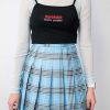 Clothes SKYDANCE Mini Skirts | Tall Blue Plaid Tennis Skirt