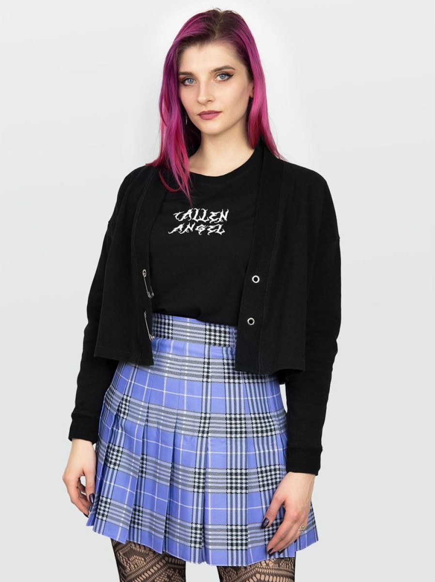 Clothes SKYDANCE Mini Skirts | Violet Plaid Tennis Belt Skirt