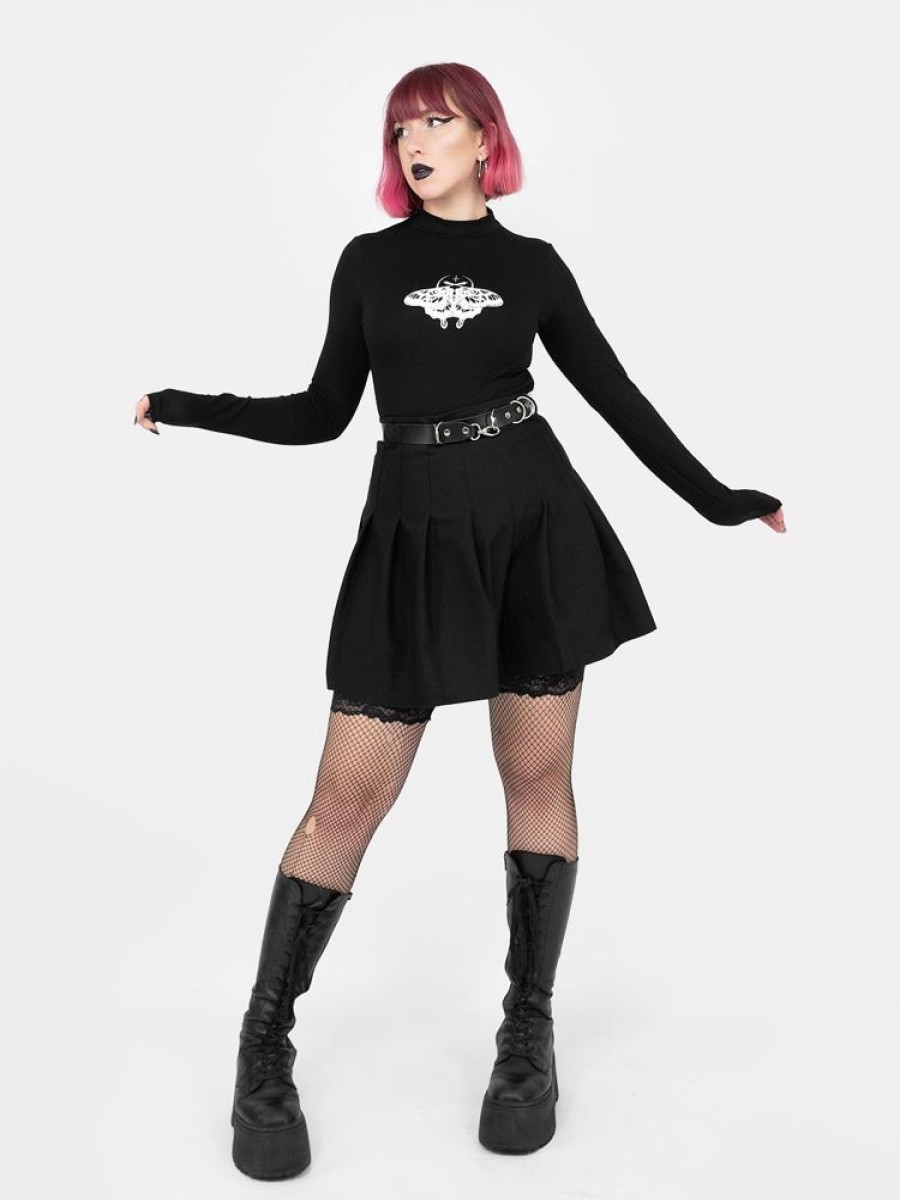 Clothes SKYDANCE Mini Skirts | Black Tennis Belt Skirt