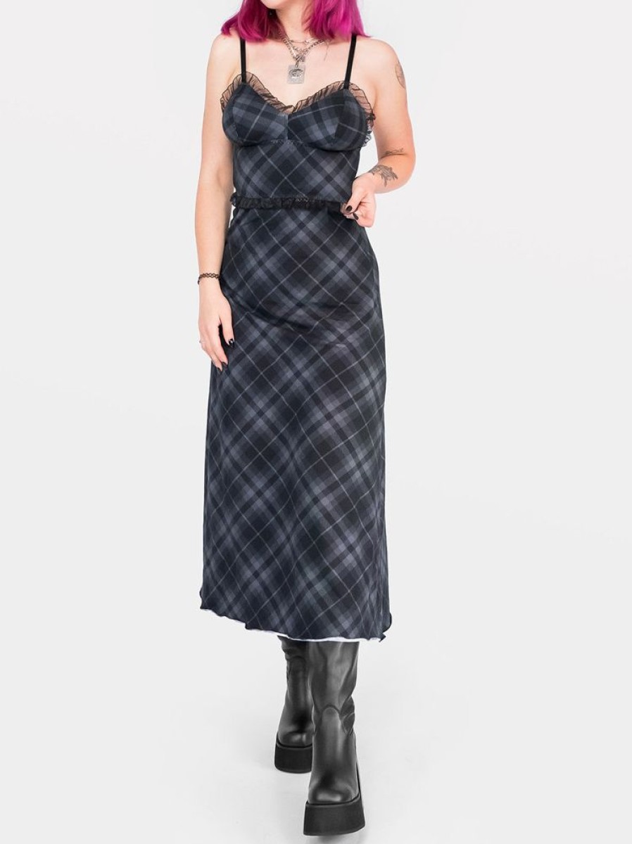 Clothes SKYDANCE Midi Skirts | Hera Plaid Midi Skirt