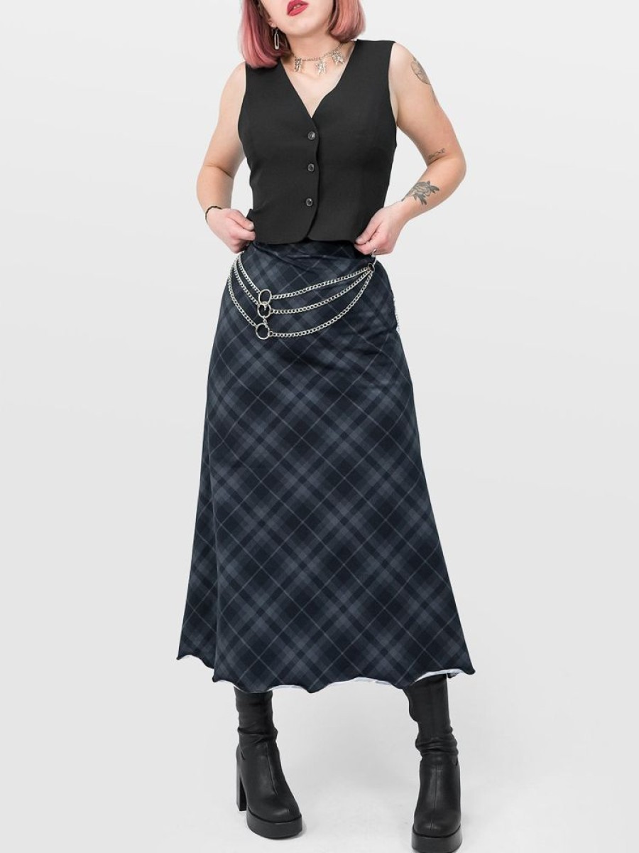 Clothes SKYDANCE Midi Skirts | Hera Plaid Midi Skirt