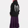 Clothes SKYDANCE | Demon Wings Zipped Organic Cotton Hoodie