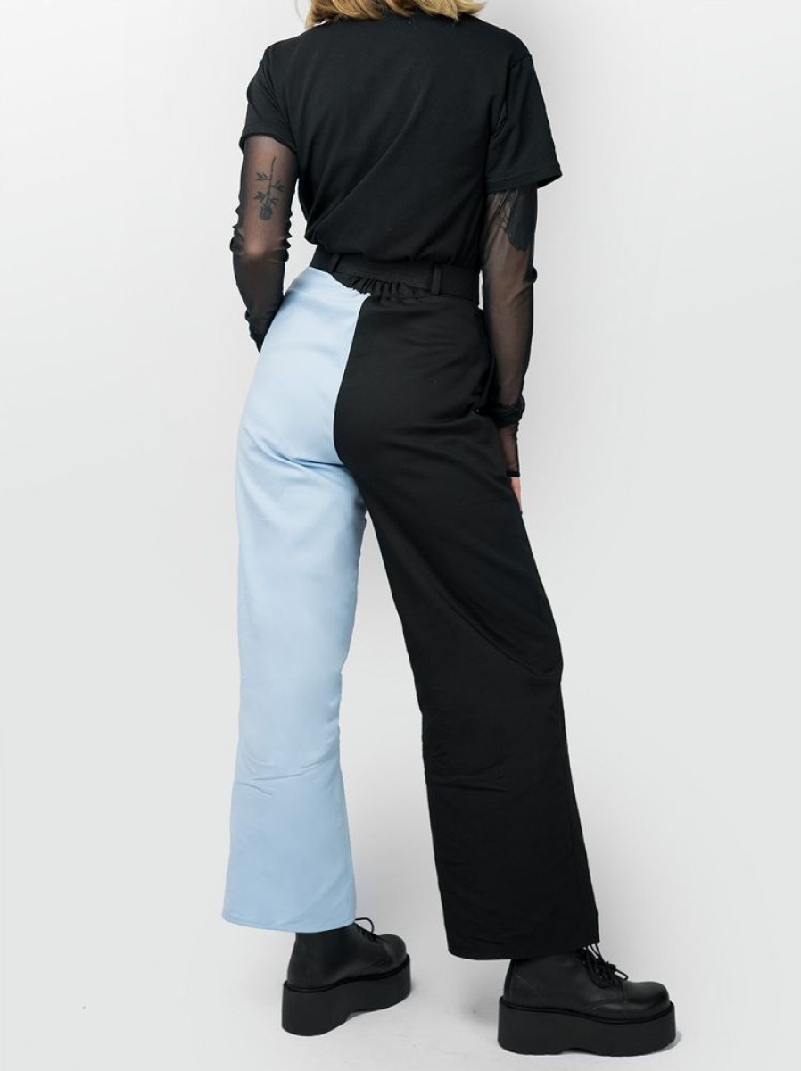 Clothes SKYDANCE | Wide Black And Blue Trousers