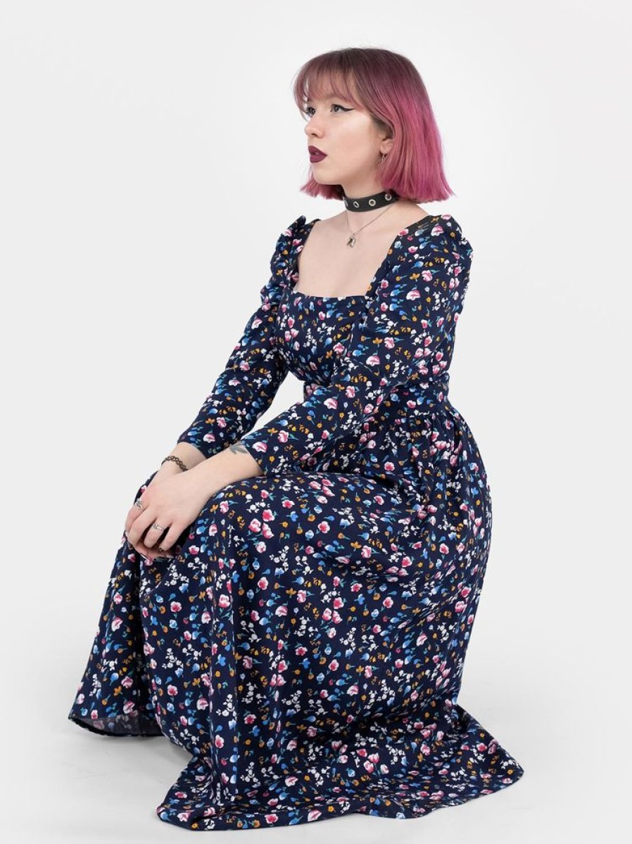 Clothes SKYDANCE | The Maiden Blue Floral Maxi Dress