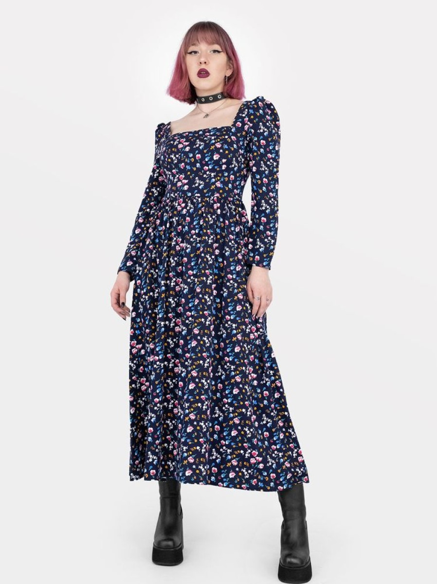 Clothes SKYDANCE | The Maiden Blue Floral Maxi Dress