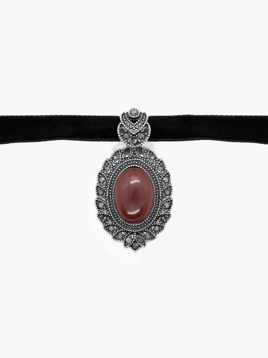 Accessories SKYDANCE Chokers | Lethal Carnelian Velvet Collar