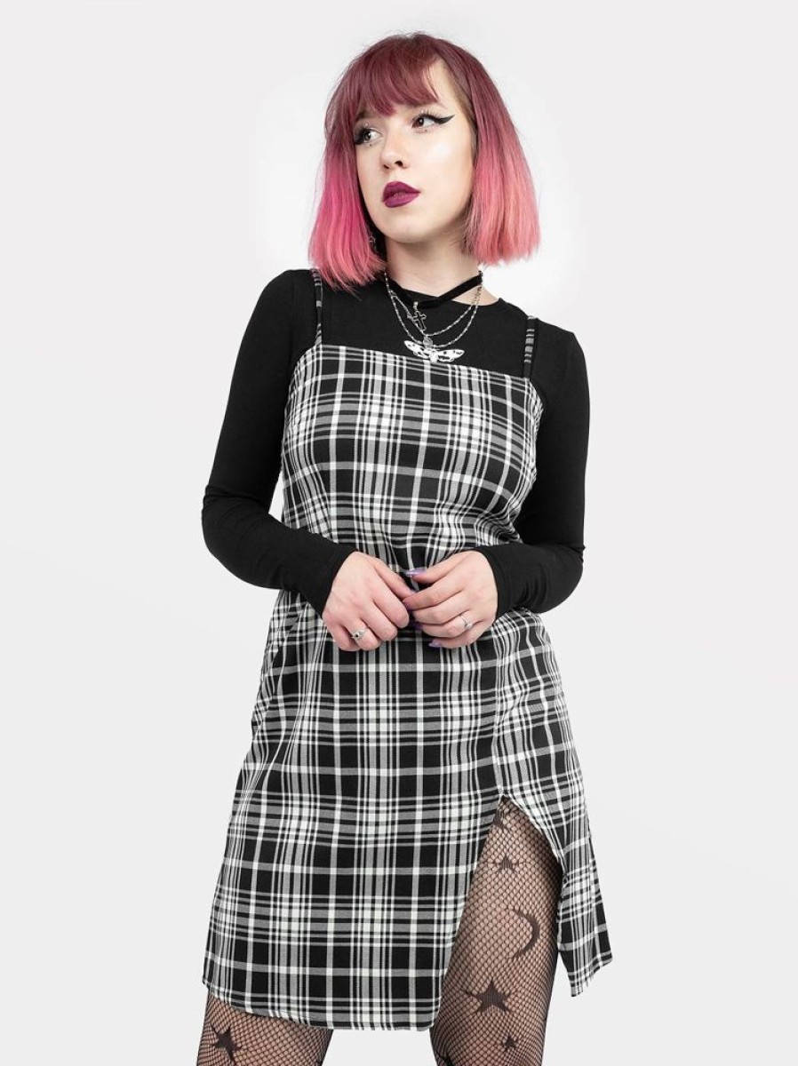 Clothes SKYDANCE | Noisy Plaid Sleeveless Dress