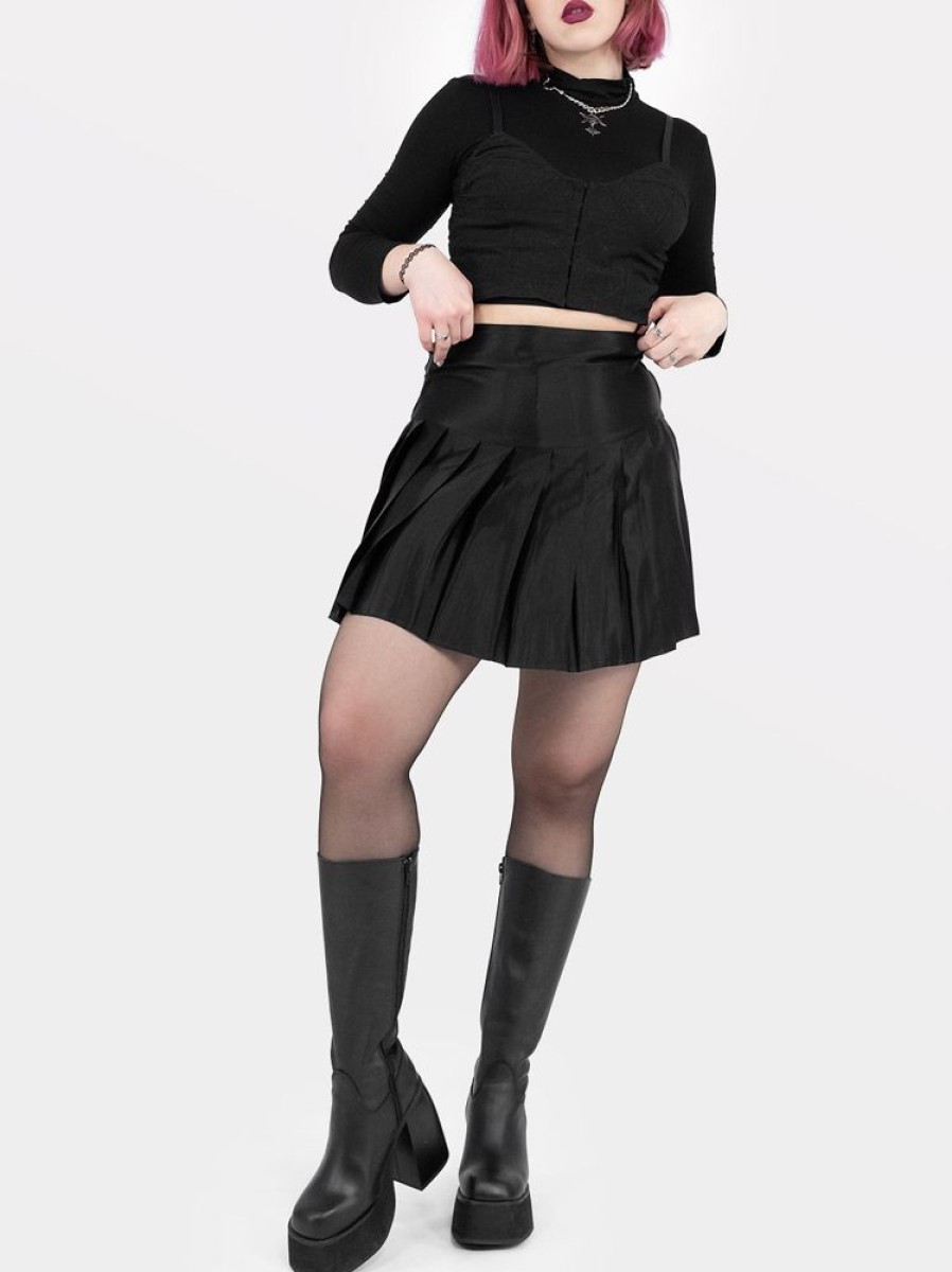 Clothes SKYDANCE Mini Skirts | Satin Pleated Mini Skirt