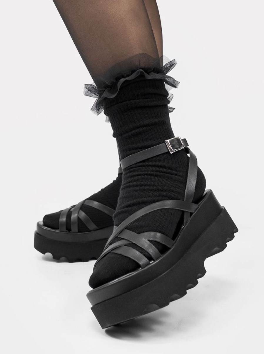 Accessories SKYDANCE | Dolo Black Platform Sandals