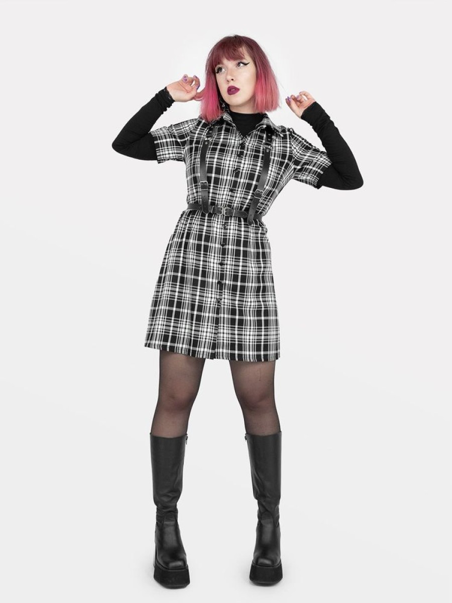 Clothes SKYDANCE | Carmen Plaid Button Up Dress