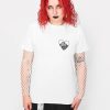 Clothes SKYDANCE | Fake Romance Embroidered White T-Shirt