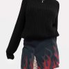 Clothes SKYDANCE Mini Skirts | Coven Flames Slit Mini Skirt