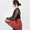 Clothes SKYDANCE Mini Skirts | Red Plaid Tennis Skirt