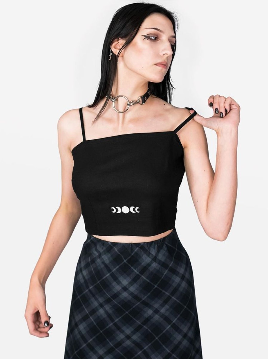 Clothes SKYDANCE | Moon Cult Embroidered Crop Top