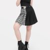 Clothes SKYDANCE Mini Skirts | Contrast Plaid Tennis Belt Skirt