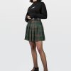 Clothes SKYDANCE Skirts For Tall People | Tall Green Plaid Tennis Belt Skirt