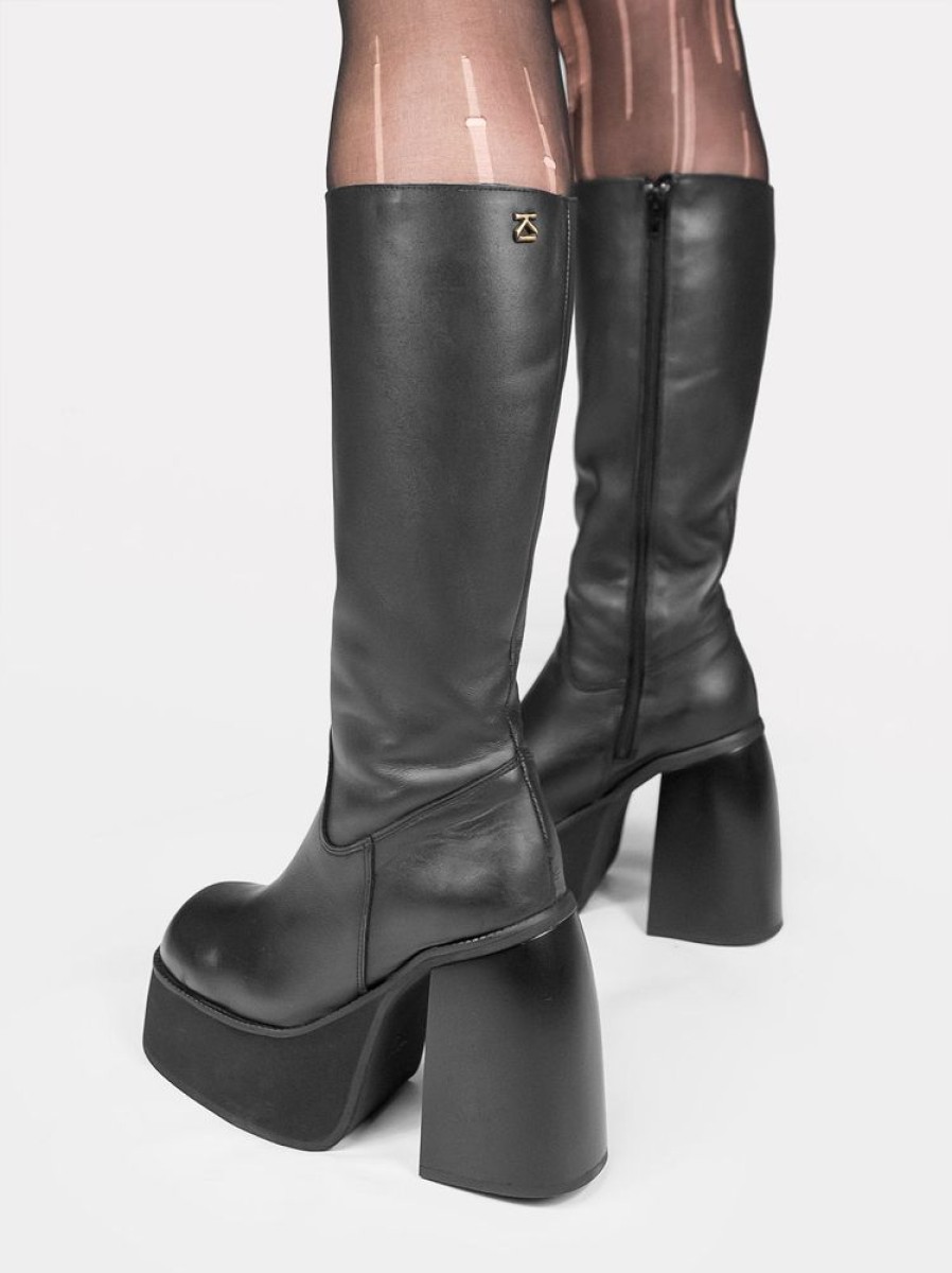 Accessories SKYDANCE | Tena Natural Leather Platform Boots