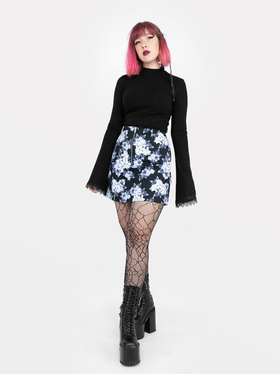 Clothes SKYDANCE Mini Skirts | Darkfall Mini Zip Up Skirt