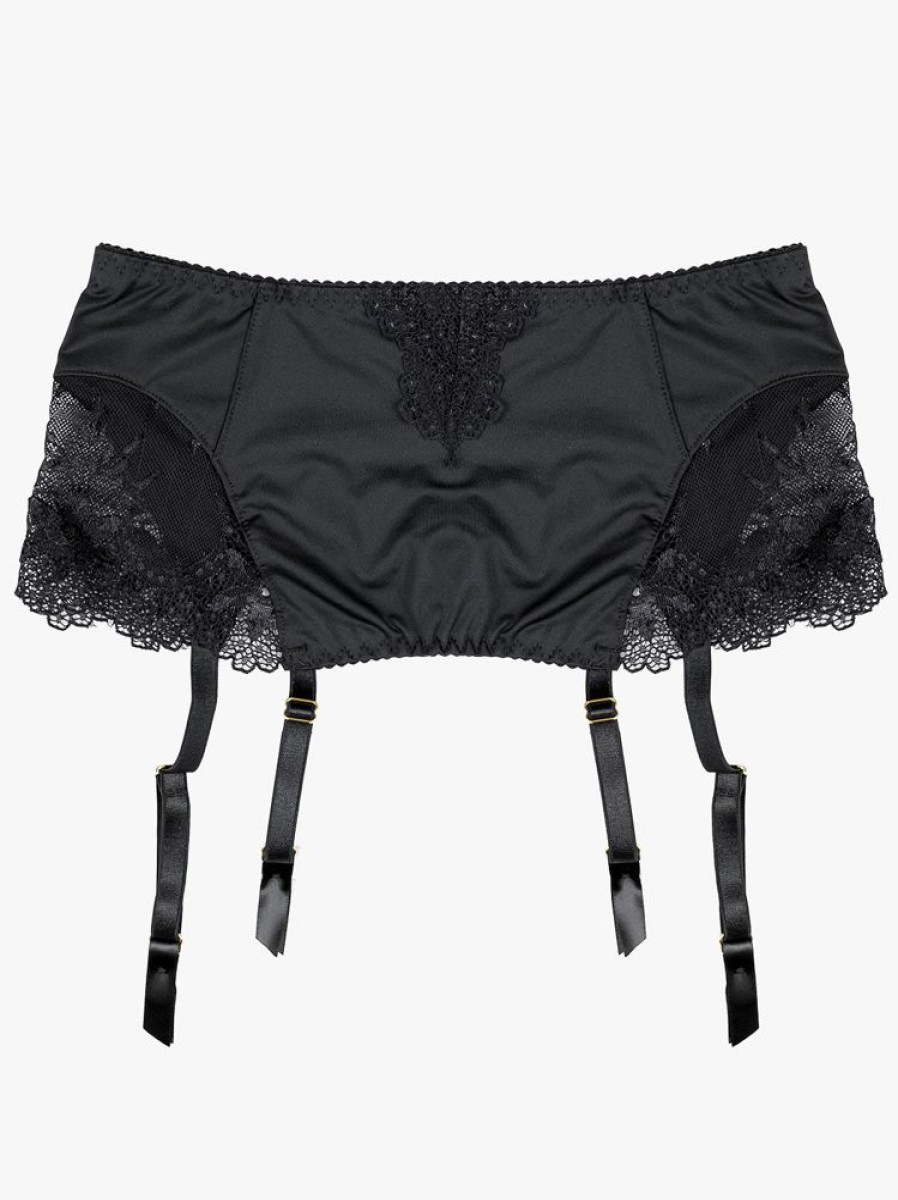 Clothes SKYDANCE | Rosette Lace Satin Garter Belt