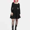 Clothes SKYDANCE | Nyx Black Longsleeve Babydoll Dress