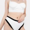 Clothes SKYDANCE | Charm White Organic Cotton White High Leg Panties