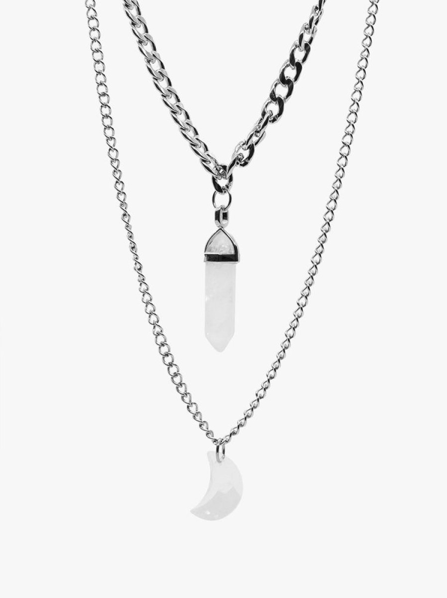 Accessories SKYDANCE Necklaces | Cosmic Kiss Clear Quartz Set Of Necklaces