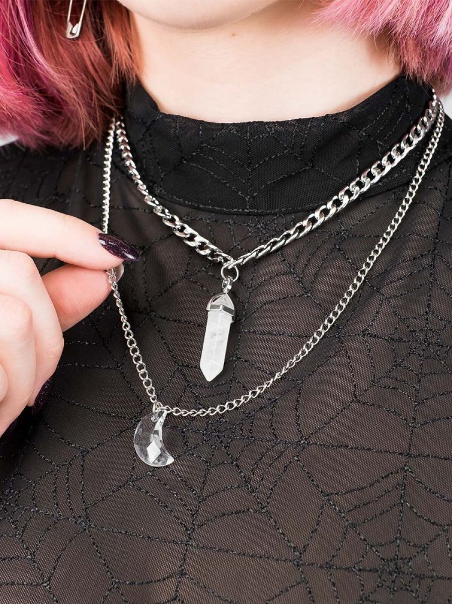 Accessories SKYDANCE Necklaces | Cosmic Kiss Clear Quartz Set Of Necklaces