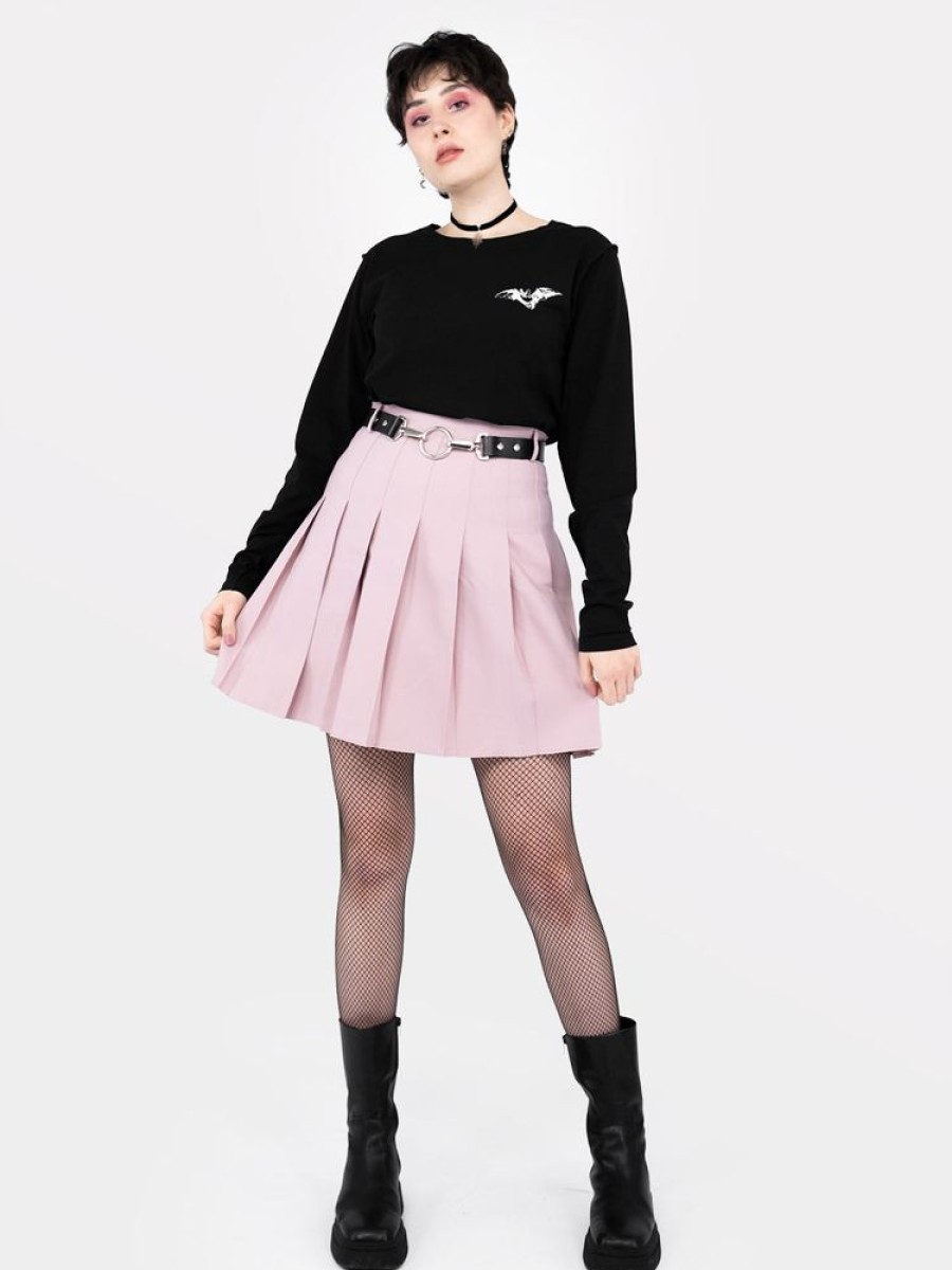 Clothes SKYDANCE Mini Skirts | Tall Dusty Pink Tennis Belt Skirt