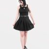 Clothes SKYDANCE Skirts For Tall People | Tall Black Tennis Belt Skirt