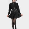 Clothes SKYDANCE Mini Skirts | Black Pleated Moon Chain Skirt